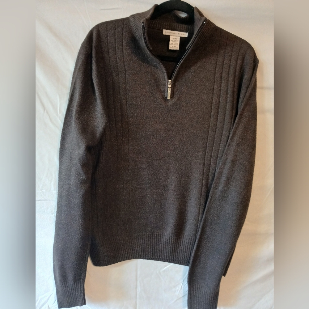Geoffrey Beene Men's Brown Half-Zip Sweater M